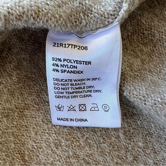 Nap Loungewear Relaxed Fit Long Cardigan Beige Open Front Pockets Cozy Warm Smll - Picture 14 of 15